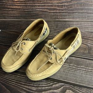 Natural soul by Naturalizer tie leather and canvas loafers size 11